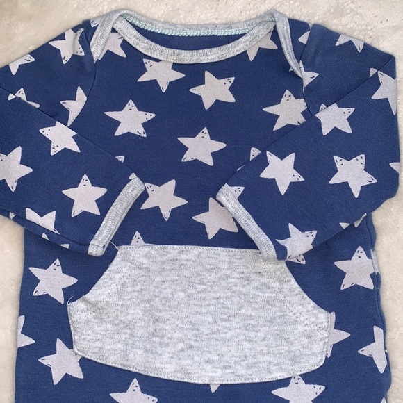 Cloud Island Newborn Blue & Gray Star Romper GUC - Picture 4 of 7